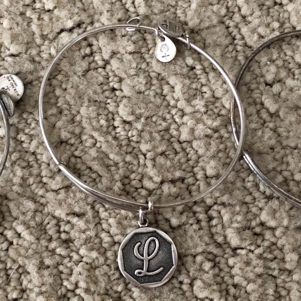 L silver Alex and Ani bracelet